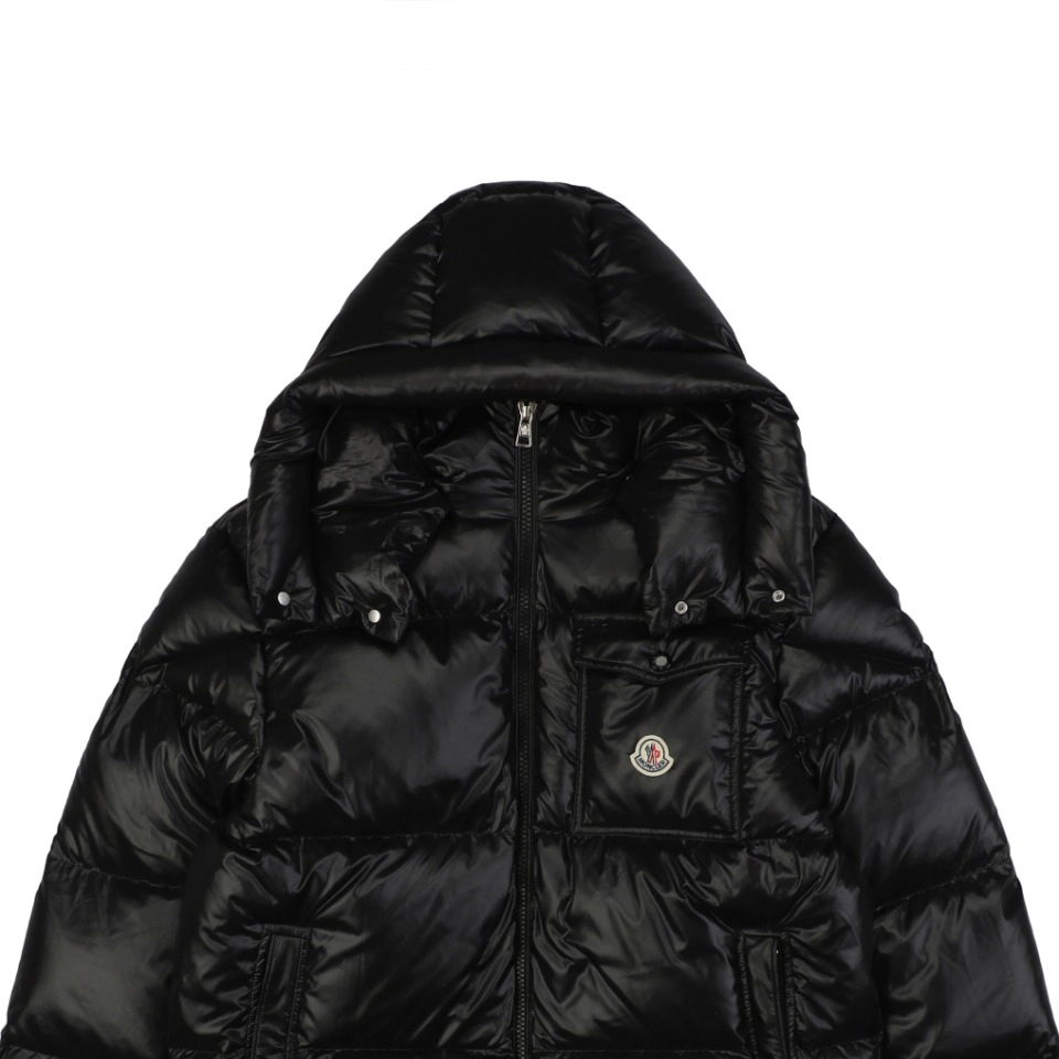 Moncler Pocket Badge Shiny Nylon Down Jacket