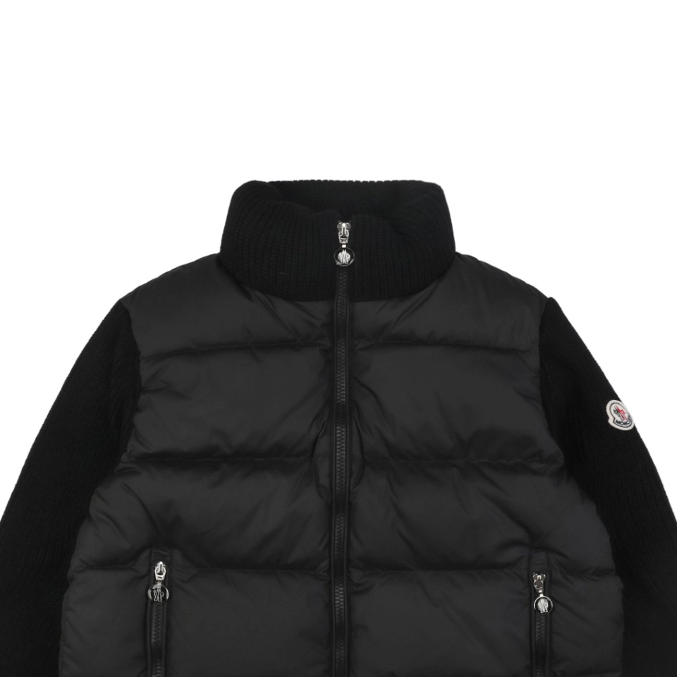 Mxxcler Patchwork Down Five-Panel Jacket Black