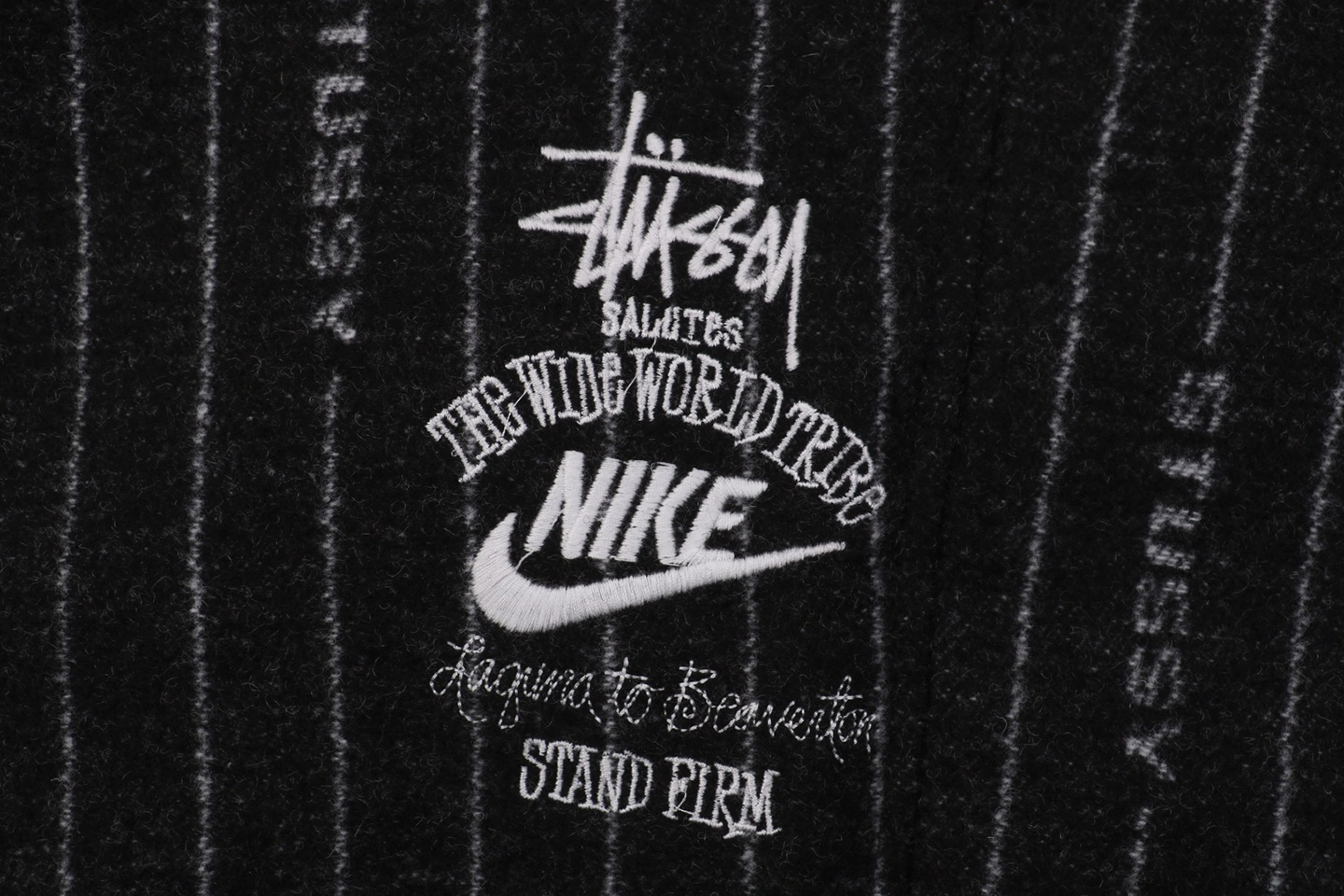 Nike x Stussy Striped Graffiti Pants Black Logo Print