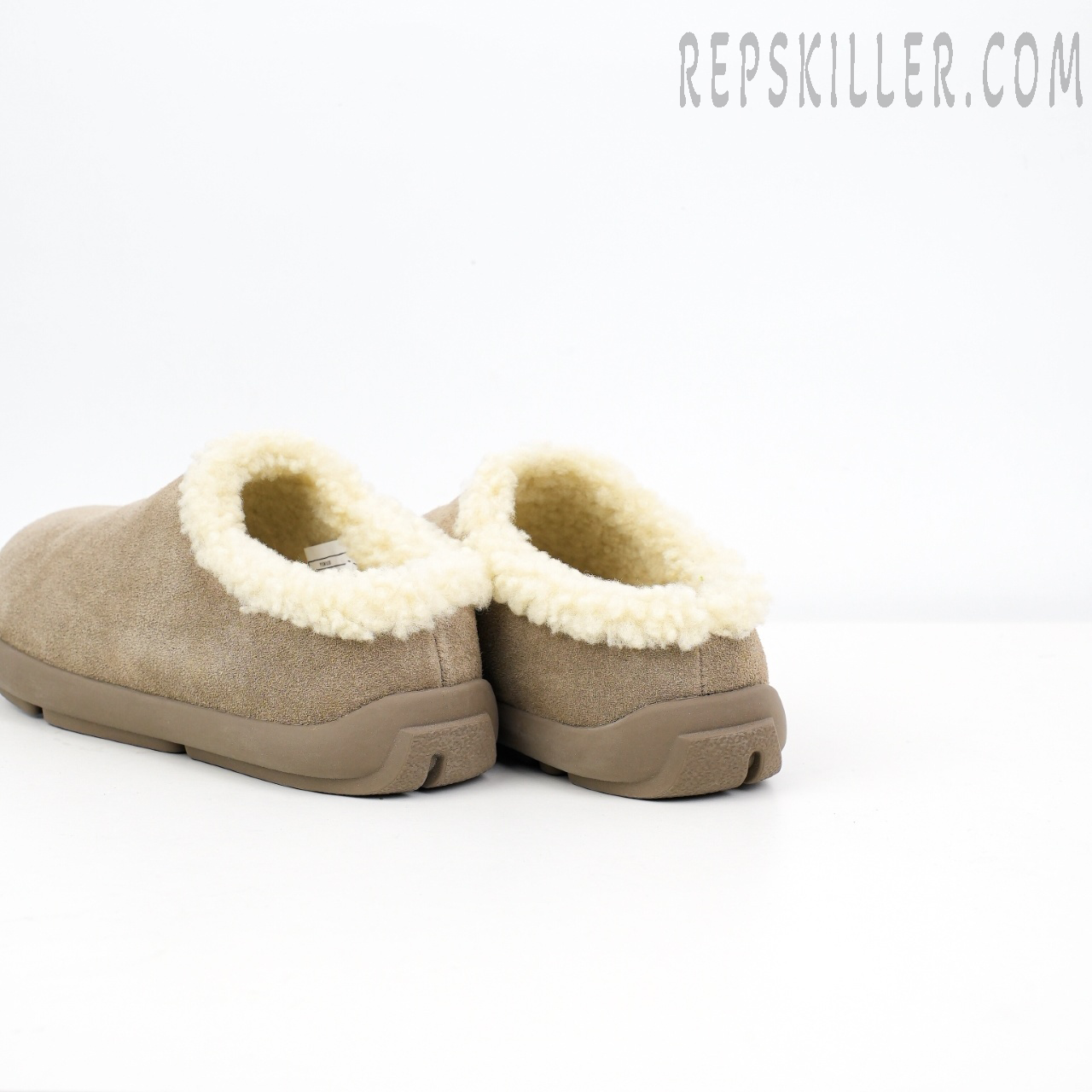 Premium Jade Slipper Light Beige Grey Heels