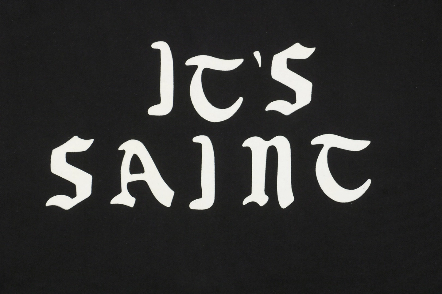 Saint Michael Gothic Flocked Lettering Crewneck Sweatshirt Front side Print