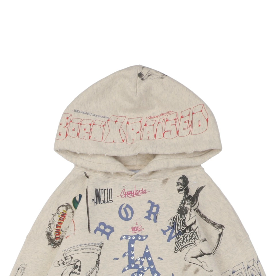 Saint Michael LA Diamond Allover Graffiti Hoodie