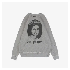 Saint Michael Queen Elizabeth Sex Pistols Distressed Shirt