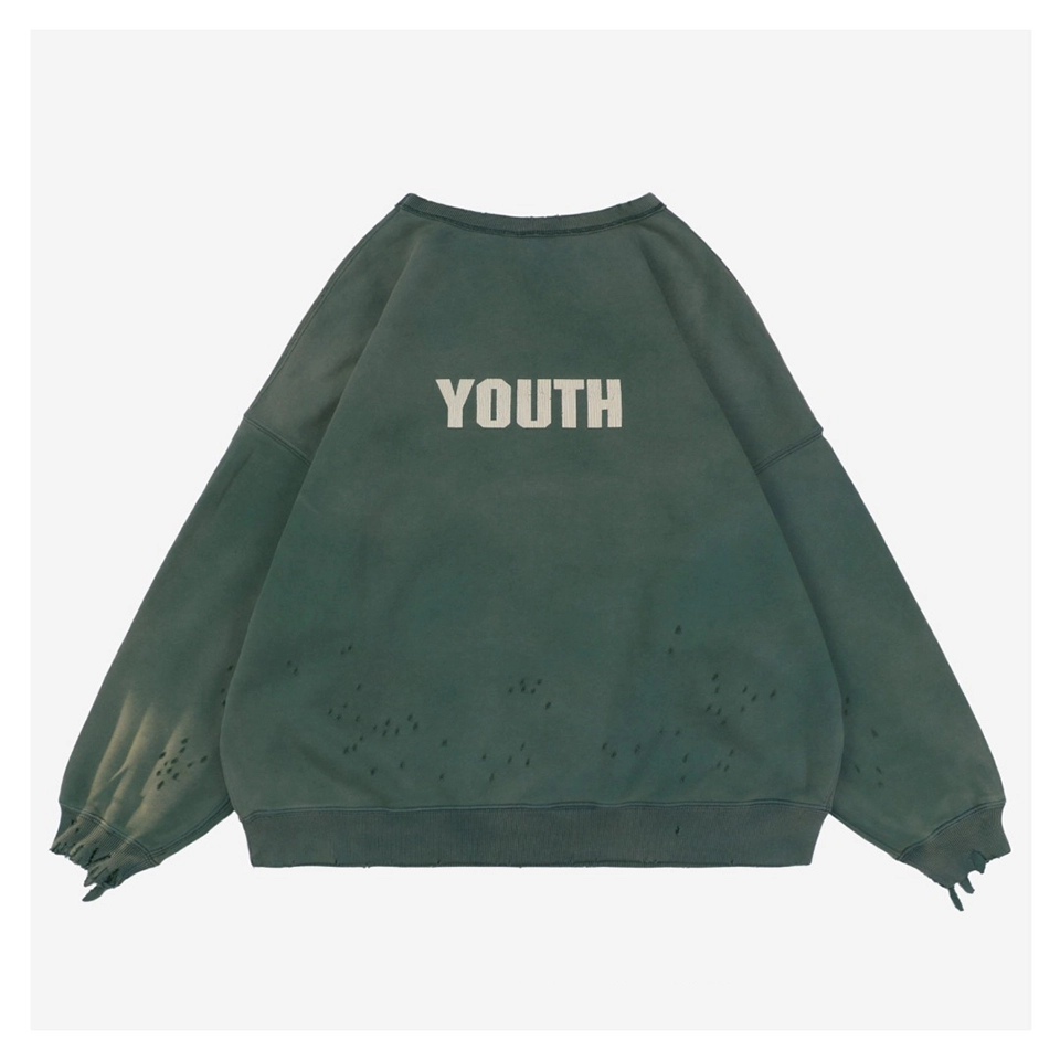 Saint Michael YOUTH Distressed Print Crewneck Sweatshirt Back side
