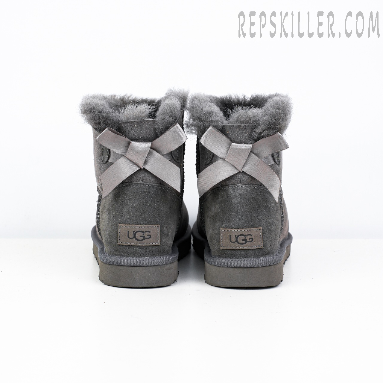 Wmns Mini Bailey Bow II Grey Heels