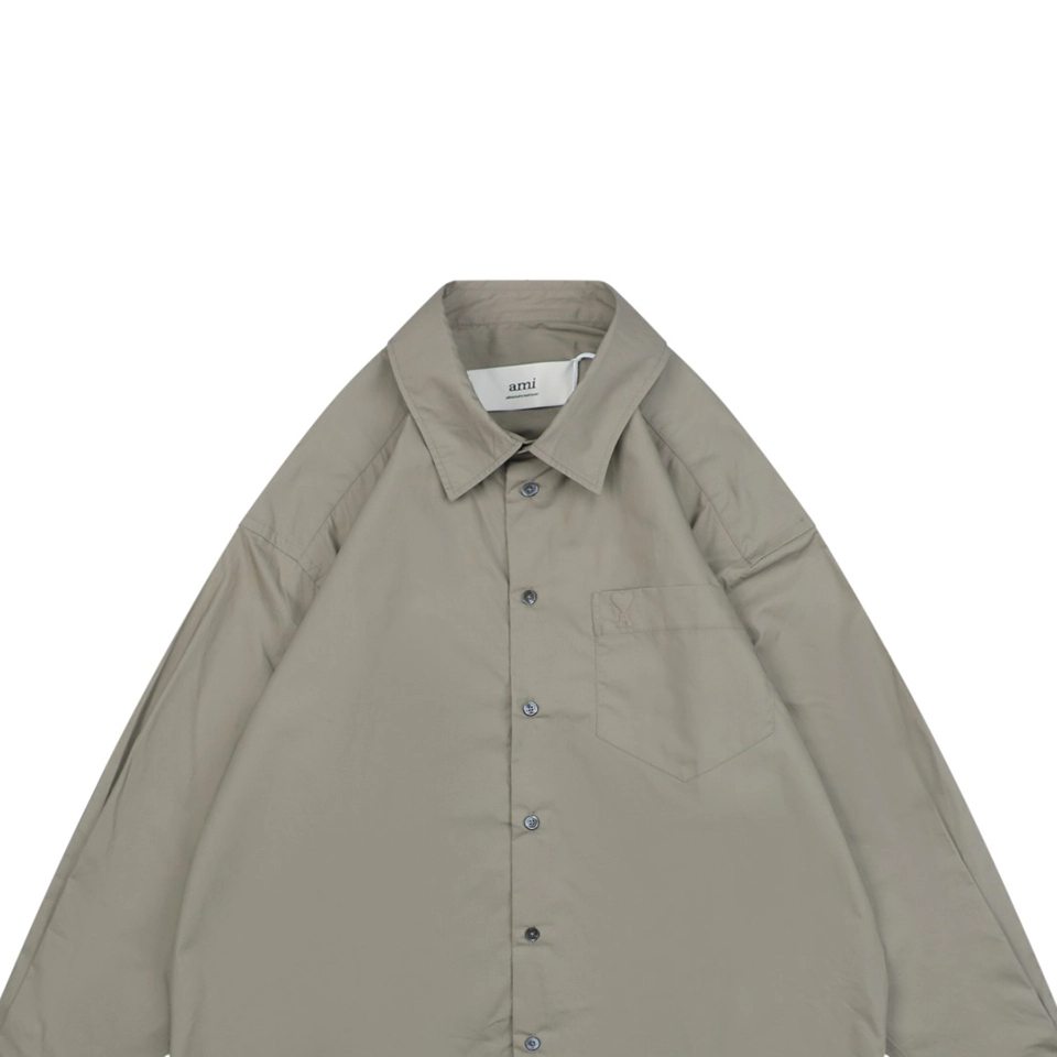 Ami Embossed Heart Pocket Shirt