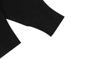 Ami Heart Intarsia Turtleneck Sweater Black Cuff