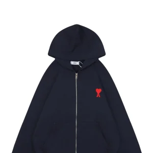 Ami Paris Heart Logo Embroidered Zip-Up Hoodie12.jpeg