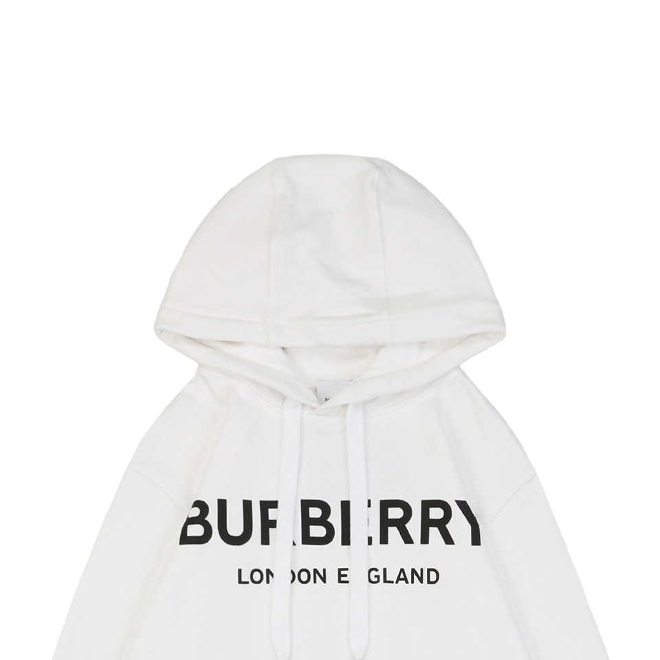 BBry Double Logo Print Hoodie White