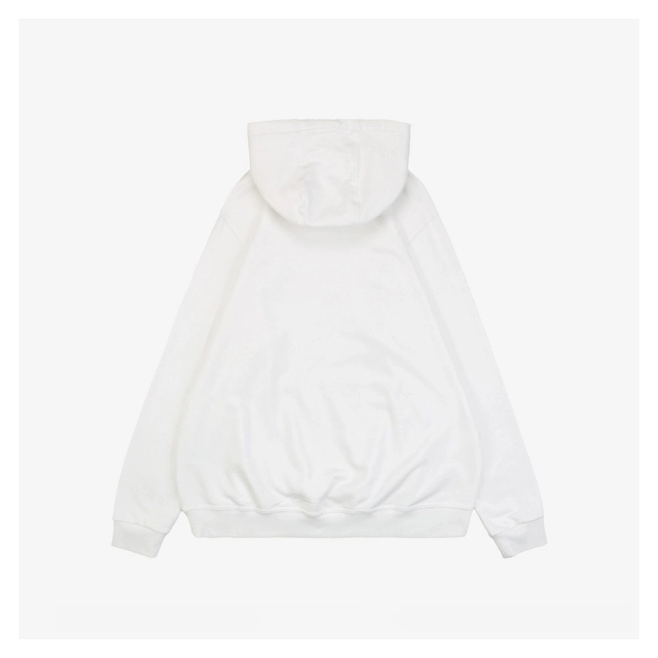 BBry Double Logo Print Hoodie White Back view