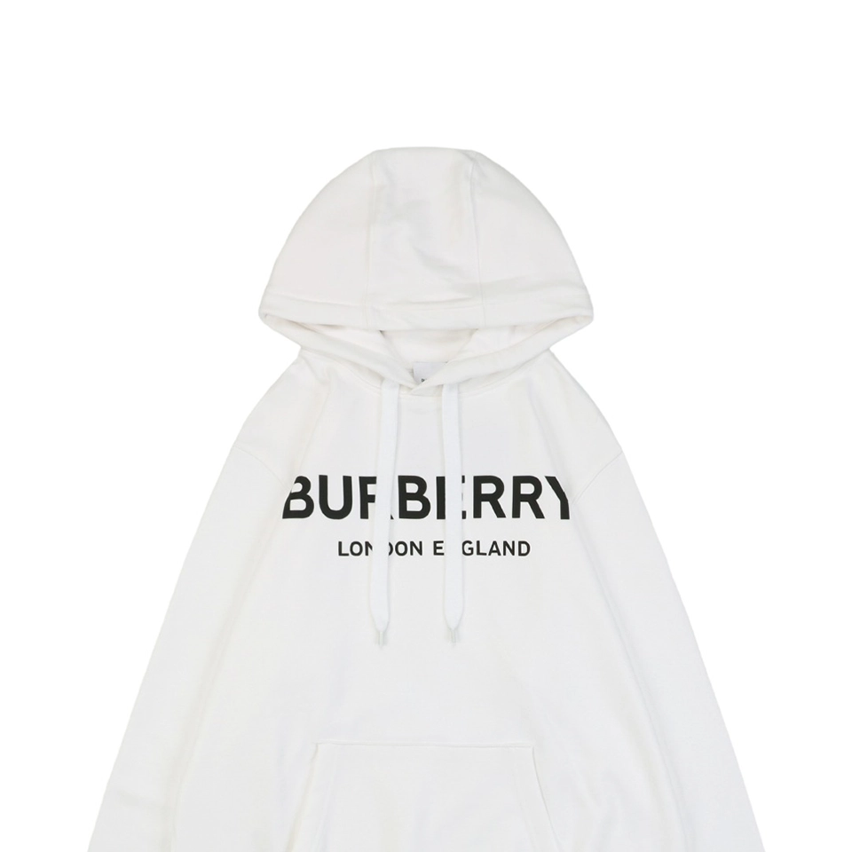BBry Double Logo Print Hoodie White