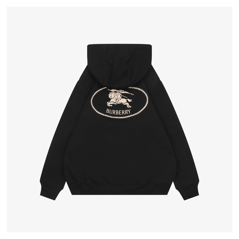 BBry Equestrian Knight Rope Logo Hoodie Black Back view