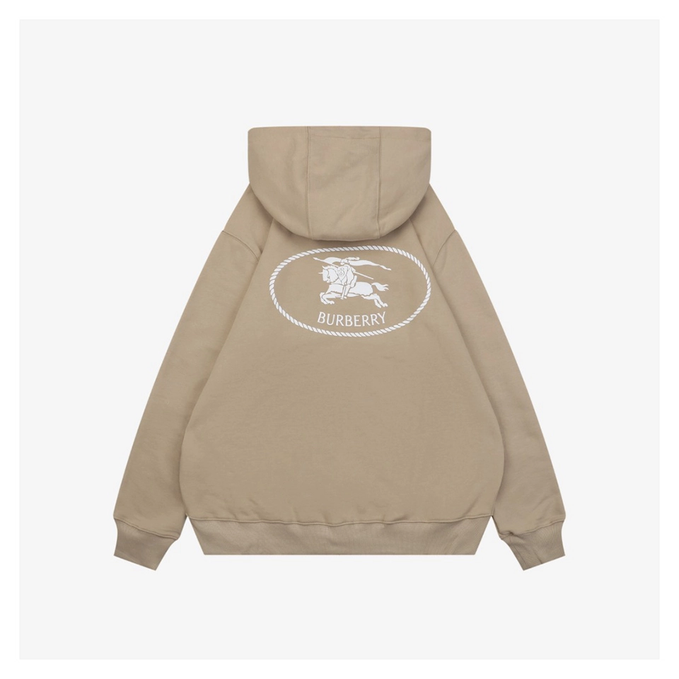 BBry Equestrian Knight Rope Logo Hoodie Beige Back view