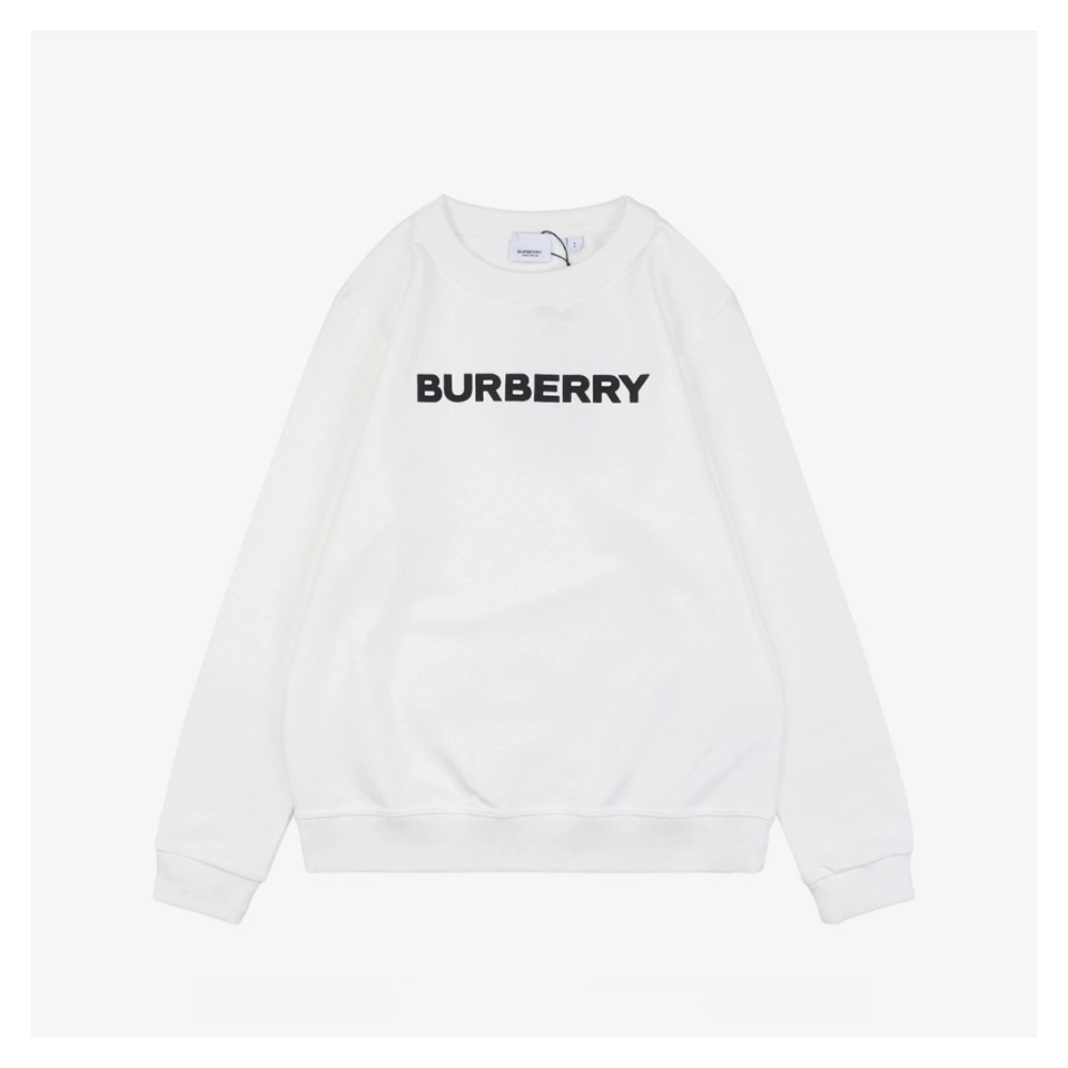 BBry Logo Print Crewneck Sweatshirt White Front view