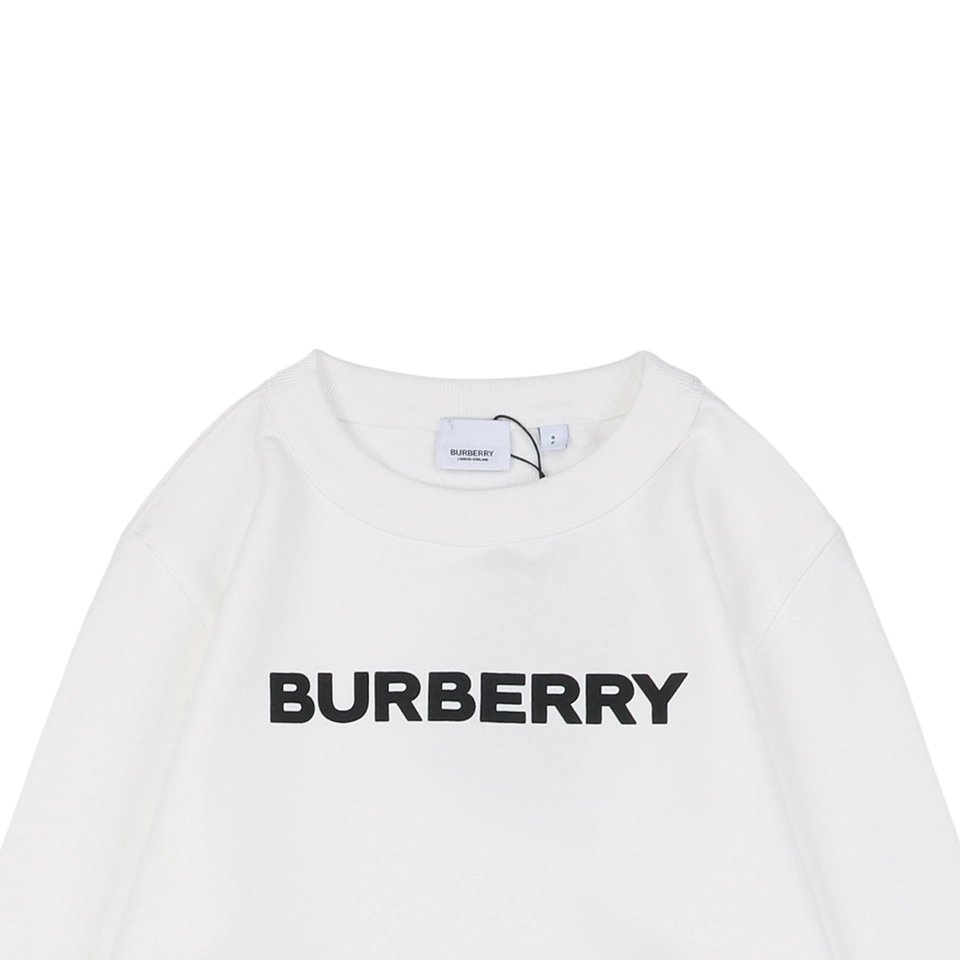 BBry Logo Print Crewneck Sweatshirt White