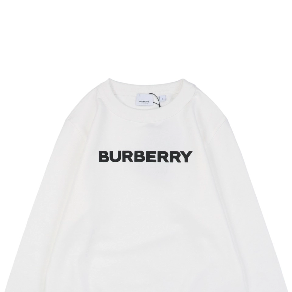 BBry Logo Print Crewneck Sweatshirt White