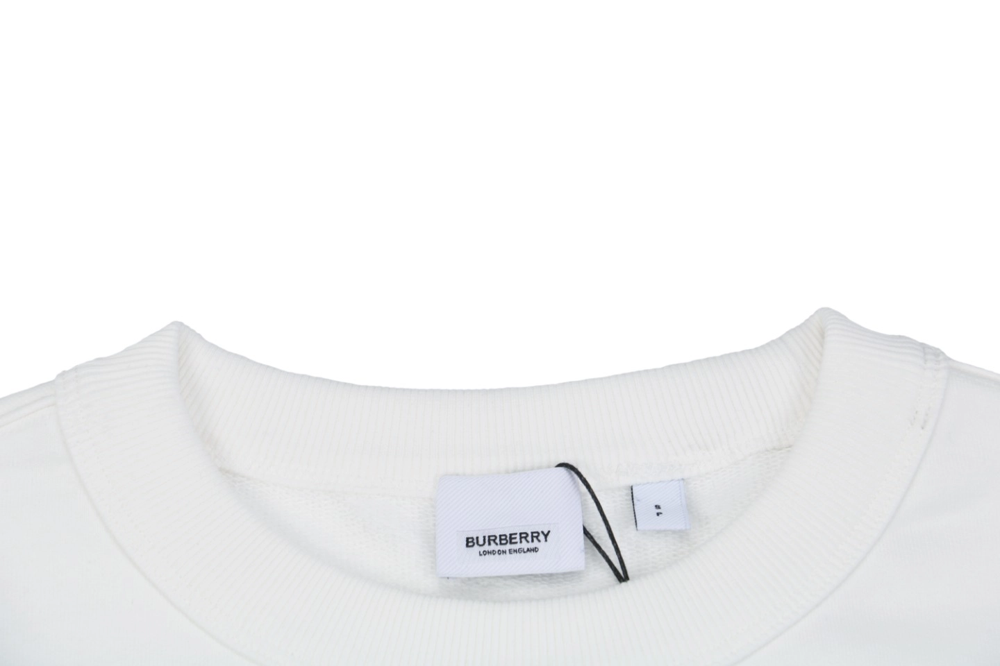 BBry Logo Print Crewneck Sweatshirt White Collar