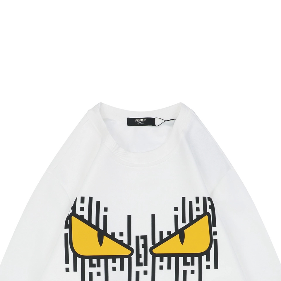 F Monster Eyes Graphic Sweatshirt White