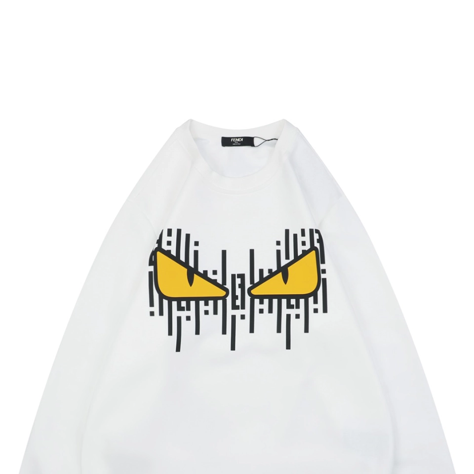 F Monster Eyes Graphic Sweatshirt White