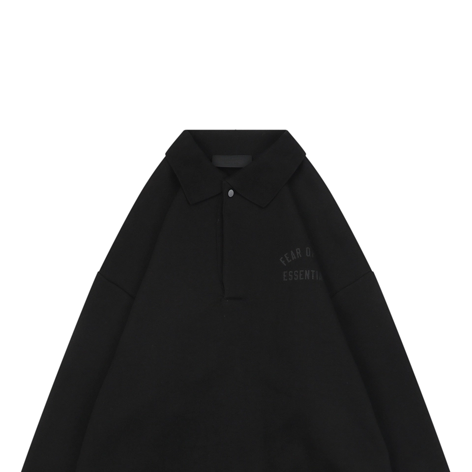 Fear of God Essentials Arc Logo Polo Sweatshirt Black