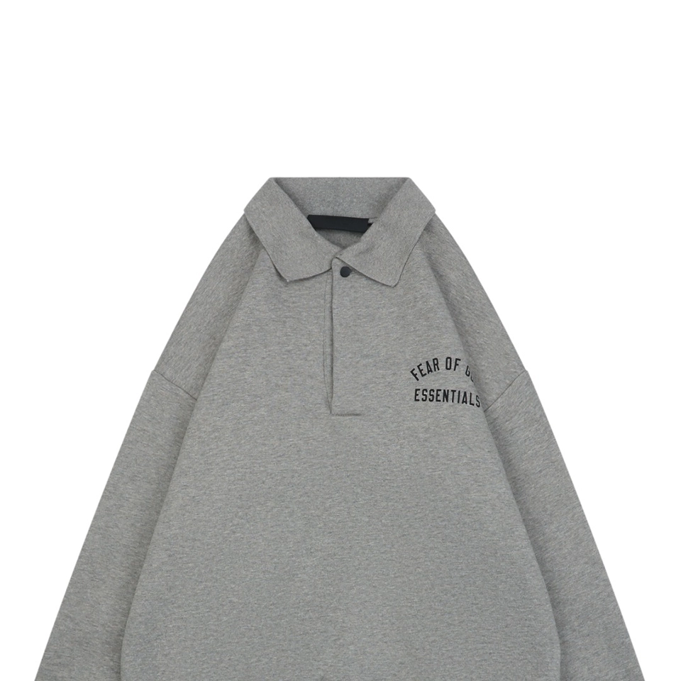 Fear of God Essentials Arc Logo Polo Sweatshirt Grey