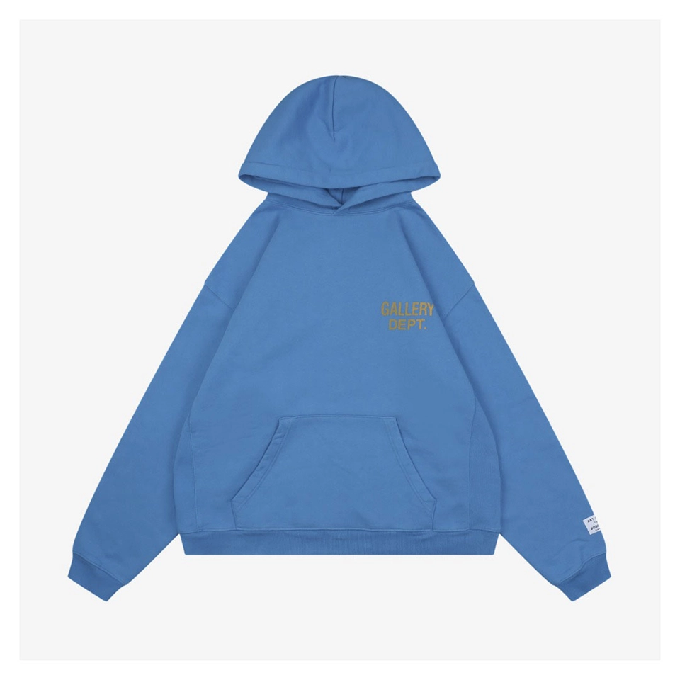 Gallery Dept Royal Blue Logo Print Hoodie Front view