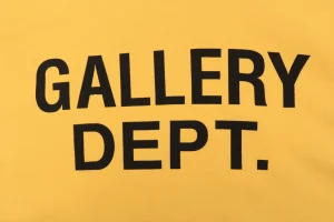 Gallery Dept Yellow Lettering Printed Hoodie Brand label