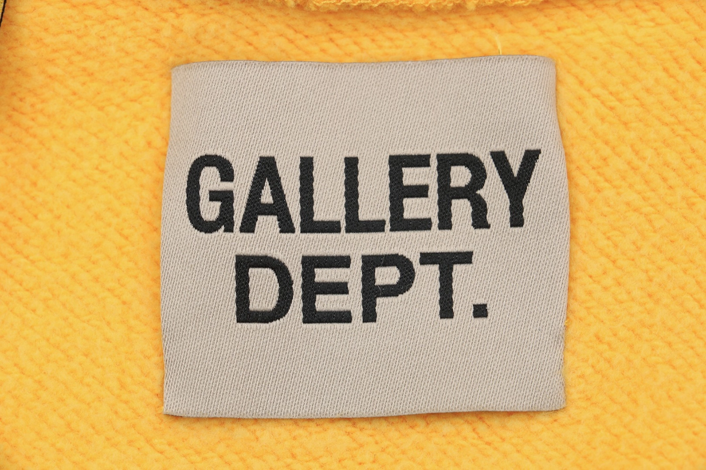 Gallery Dept Yellow Lettering Printed Hoodie Brand label