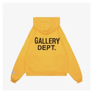 Gallery Dept Yellow Lettering Printed Hoodie Back view