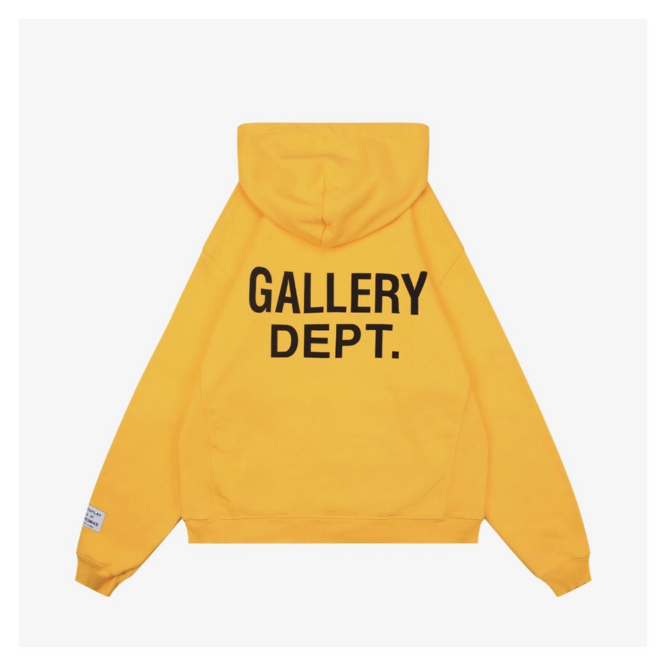 Gallery Dept Yellow Lettering Printed Hoodie Back view
