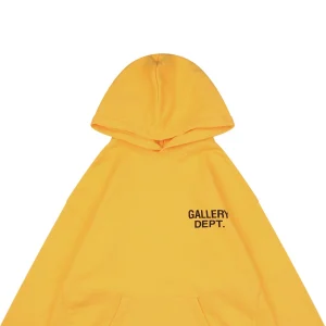 Gallery Dept Yellow Lettering Printed Hoodie
