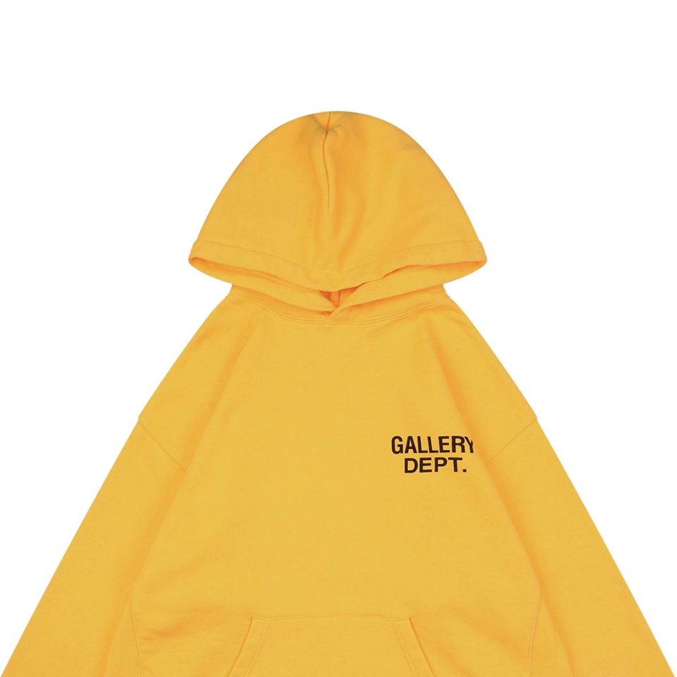 Gallery Dept Yellow Lettering Printed Hoodie