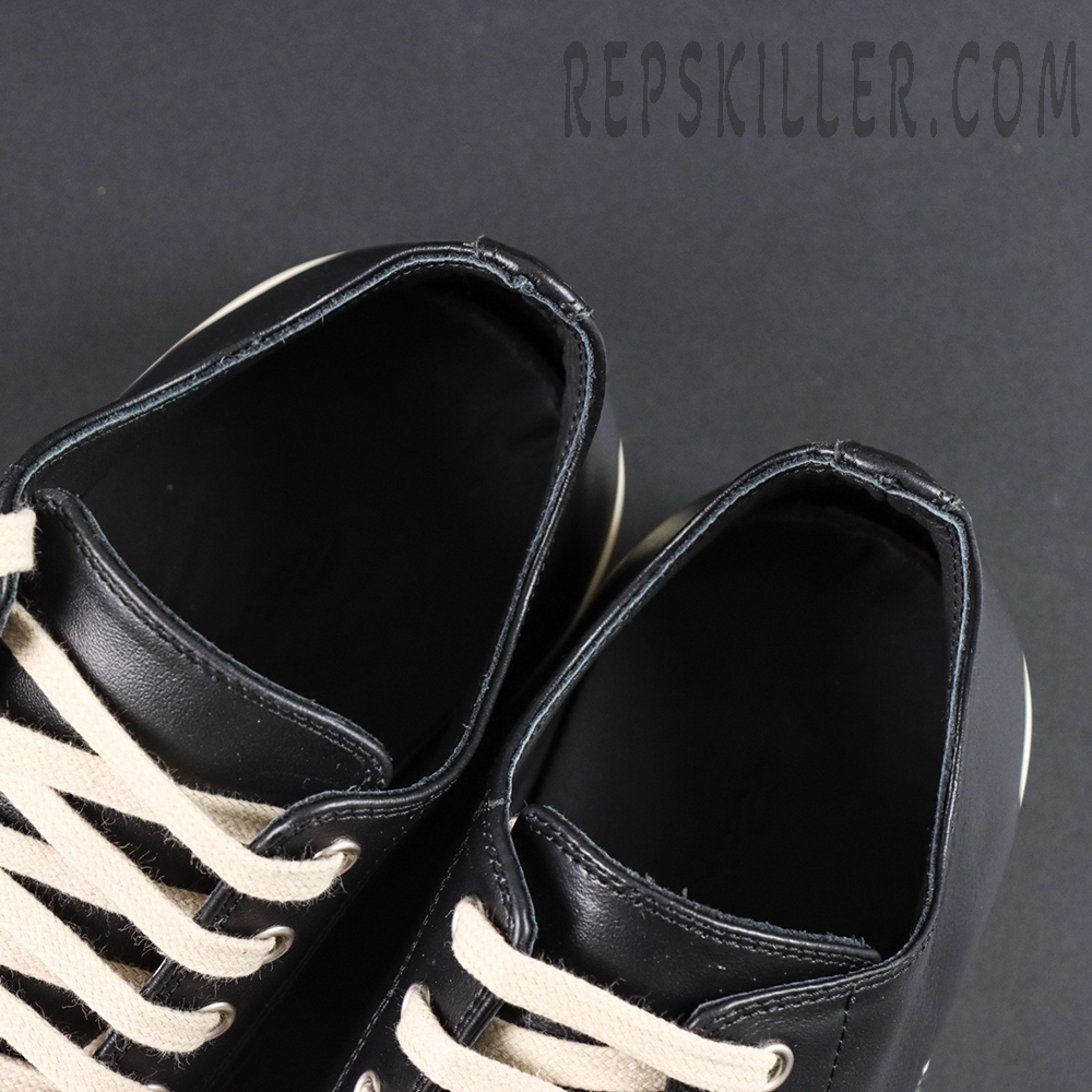 Interior view of Hollywood Low “Black Milk” collar showing smooth leather lining and craftsmanship.