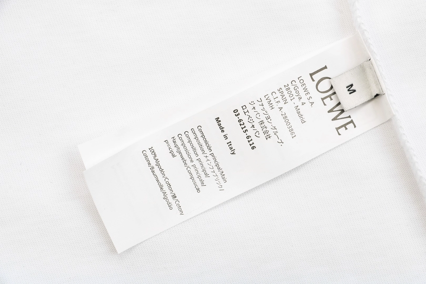 L ON Logo Embossed Shirt White Wash label