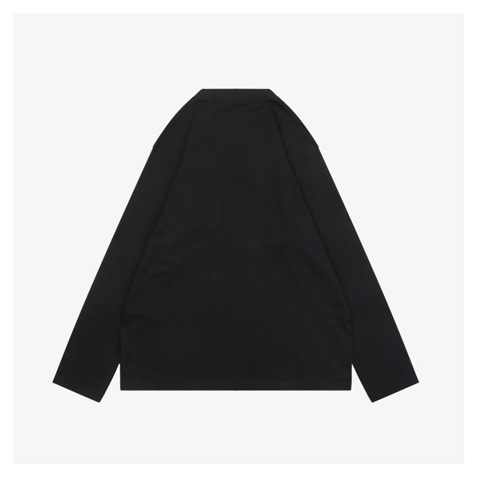L ON Logo Embossed Shirt Black Back view