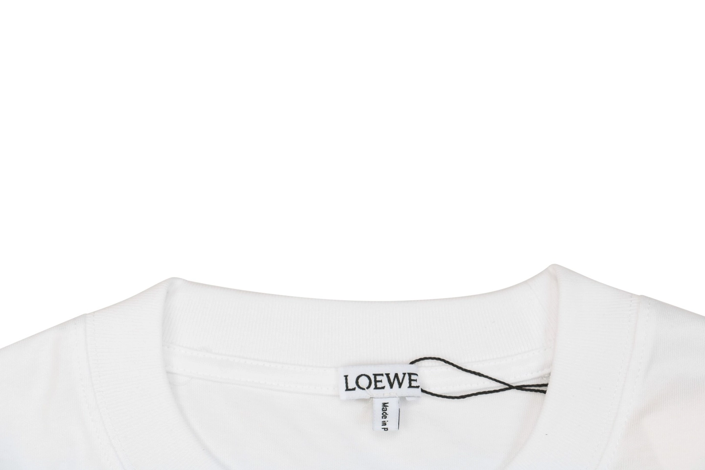 L ON Logo Embossed Shirt White Collar