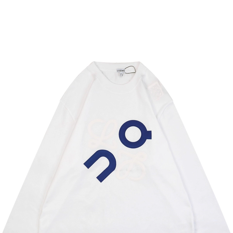 L ON Logo Embossed Shirt White