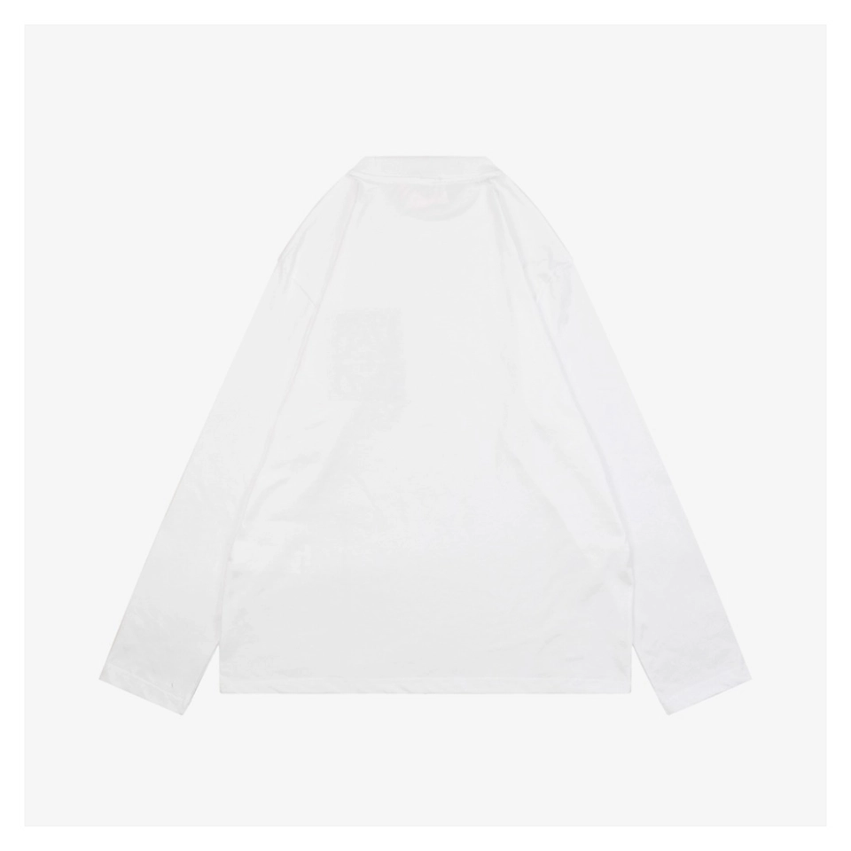 L ON Logo Embossed Shirt White Back view