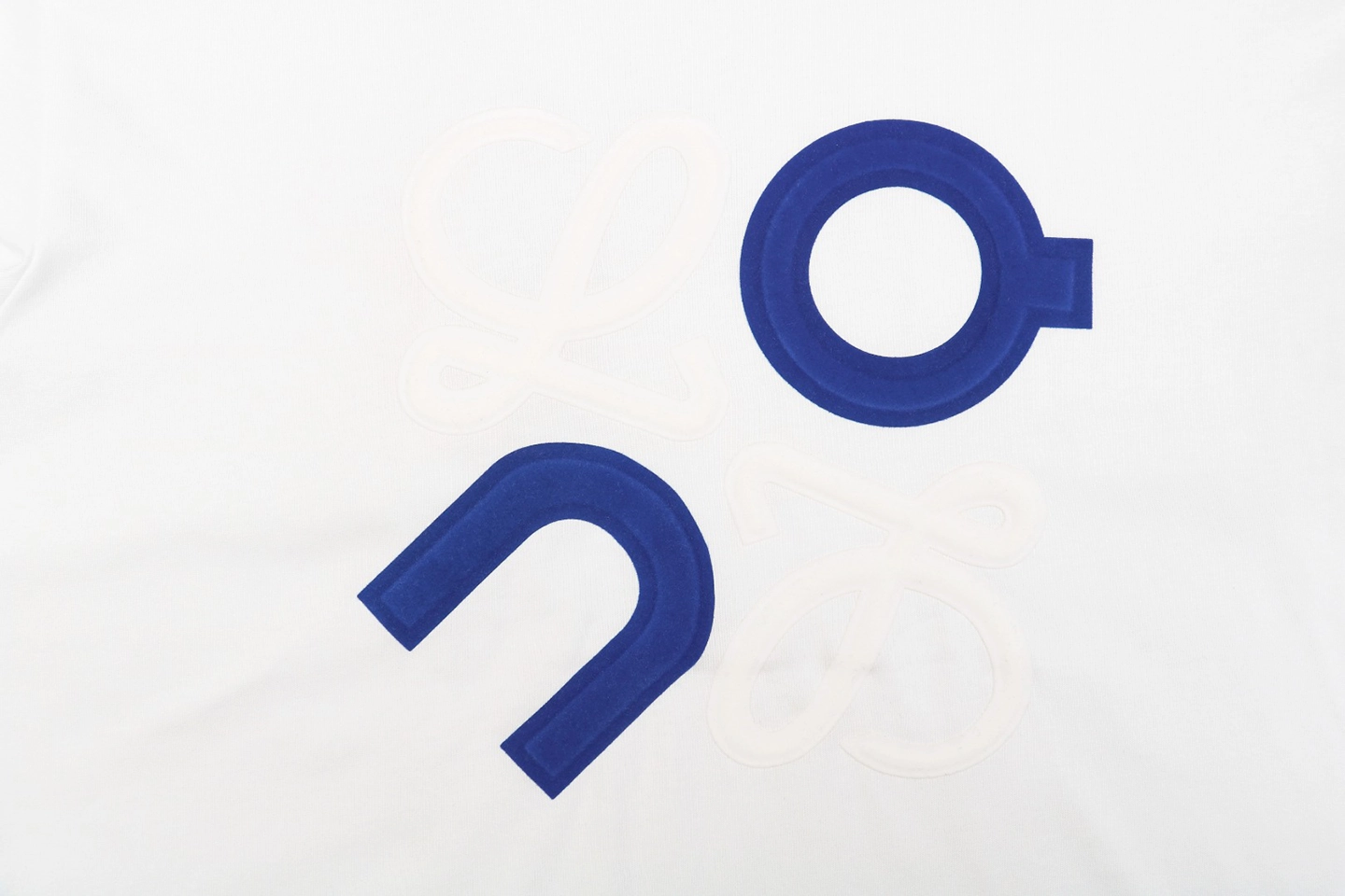 L ON Logo Embossed Shirt White Front Print