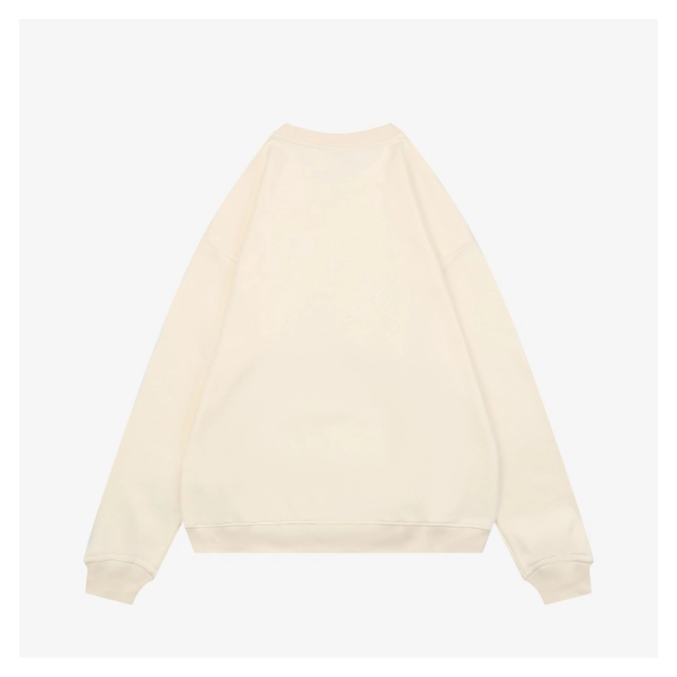 L Rope Logo Embroidered Sweatshirt Beige Back view