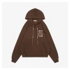 L Anagram Grid Rubber Print Hoodie (Brown/White)