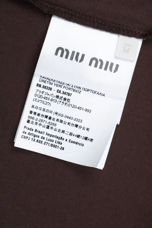 MM Brown Striped Long-Sleeve Polo Shirt Wash label