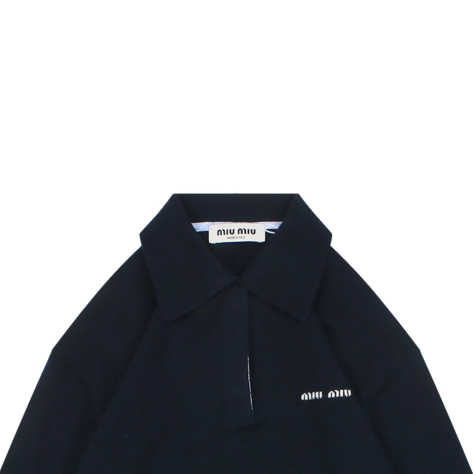 MM Cashmere Blend Logo Polo Knit