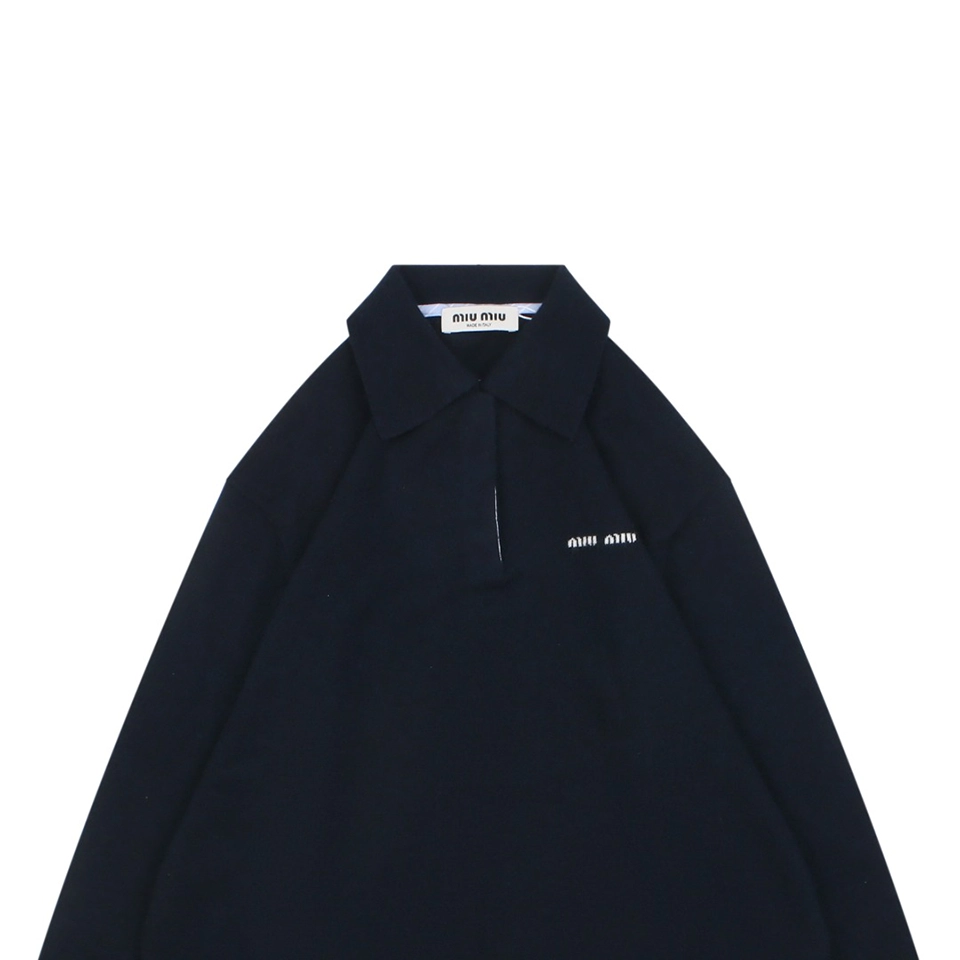 MM Cashmere Blend Logo Polo Knit