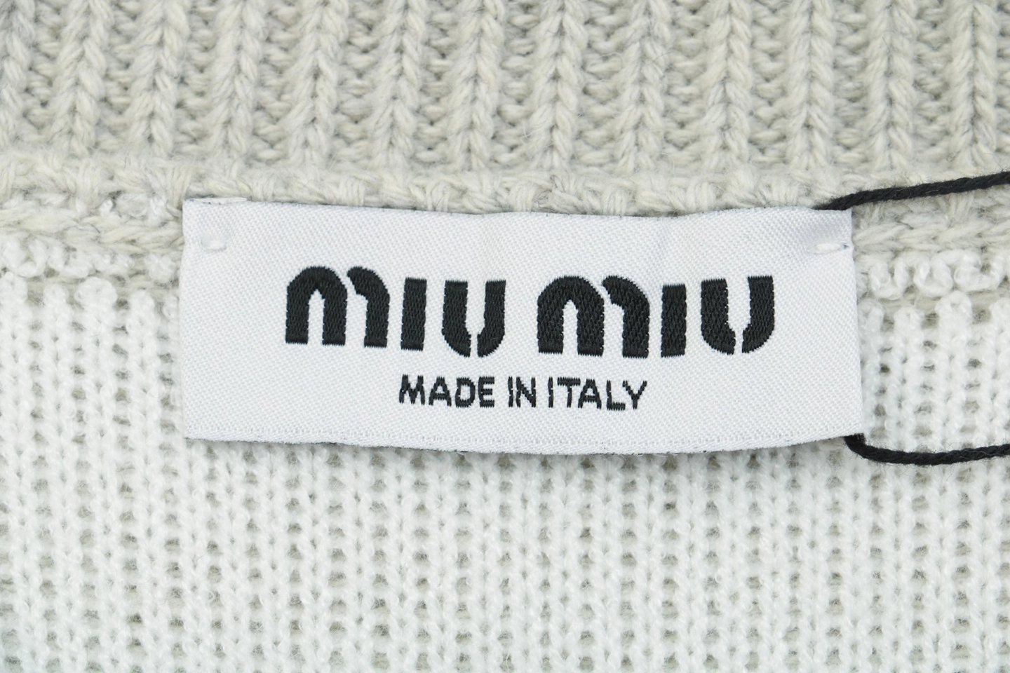 MM Heather Grey Wool-Blend Knit Zip Jacket Brand label