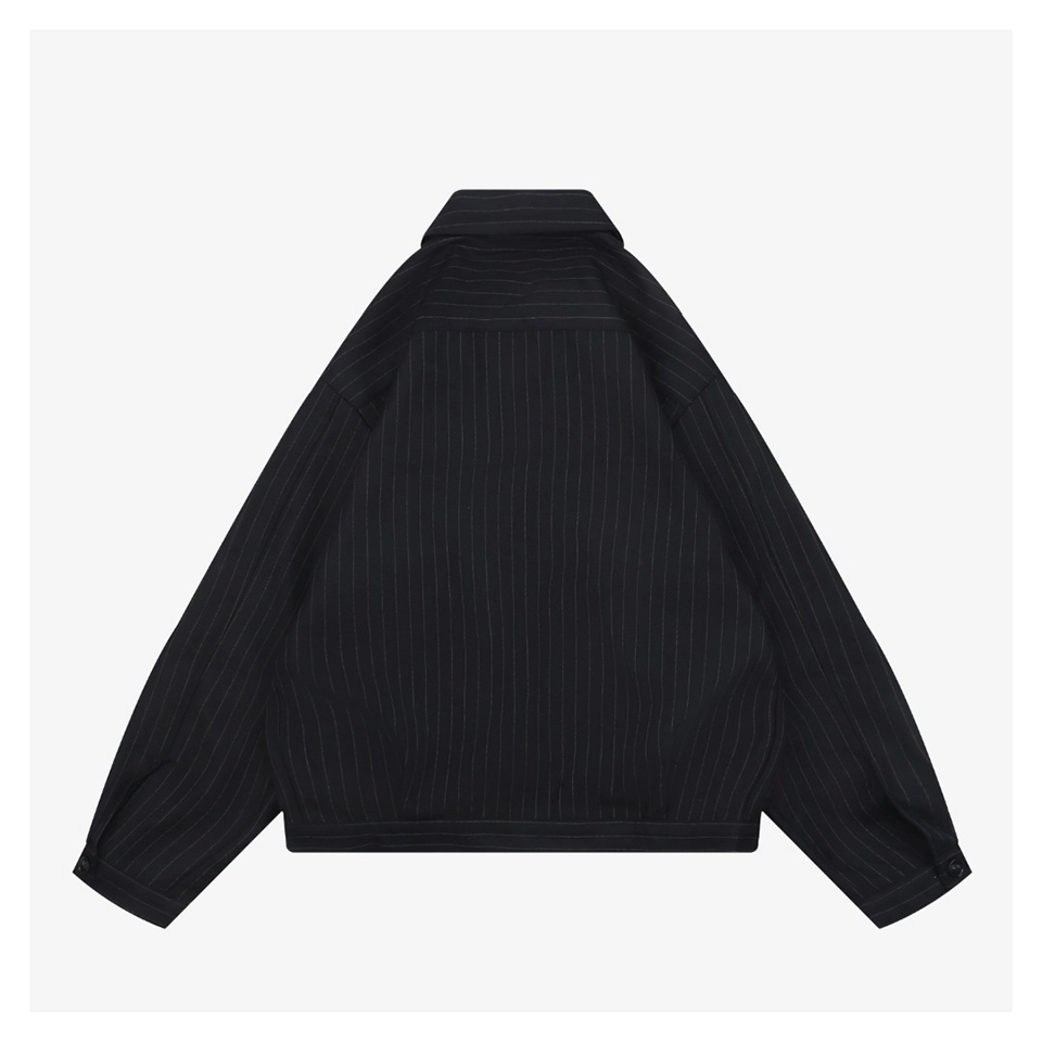 MM Pinstripe Logo Embroidered Zip Jacket Back view