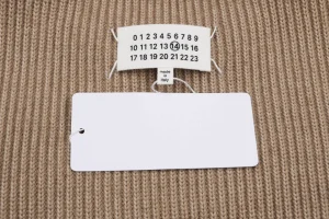 Maison Margiela Four-Stitches Rib-Knit Crewneck Sweater Khaki Brand label