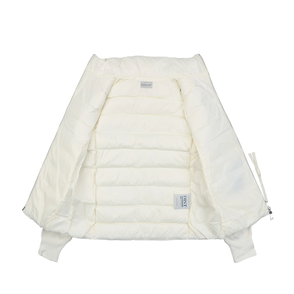 Moncler Hybrid Knit-Sleeve Lightweight Puffer Jacket White Lining