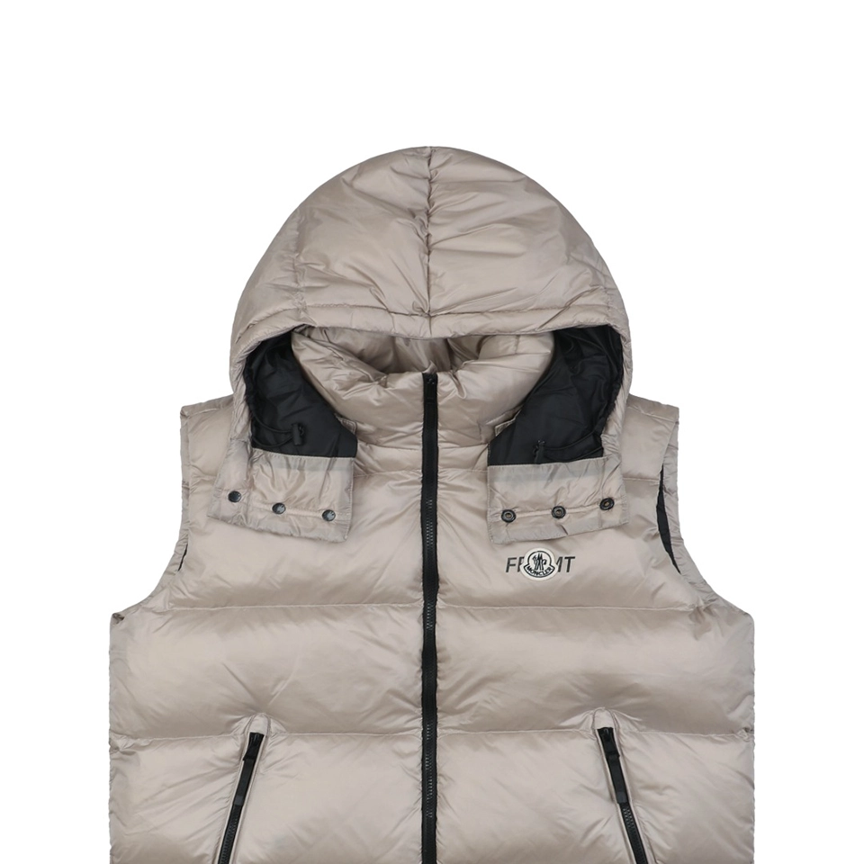 Moncler Webbing Hooded Down Vest – FRGMT by Hiroshi Fujiwara Silver