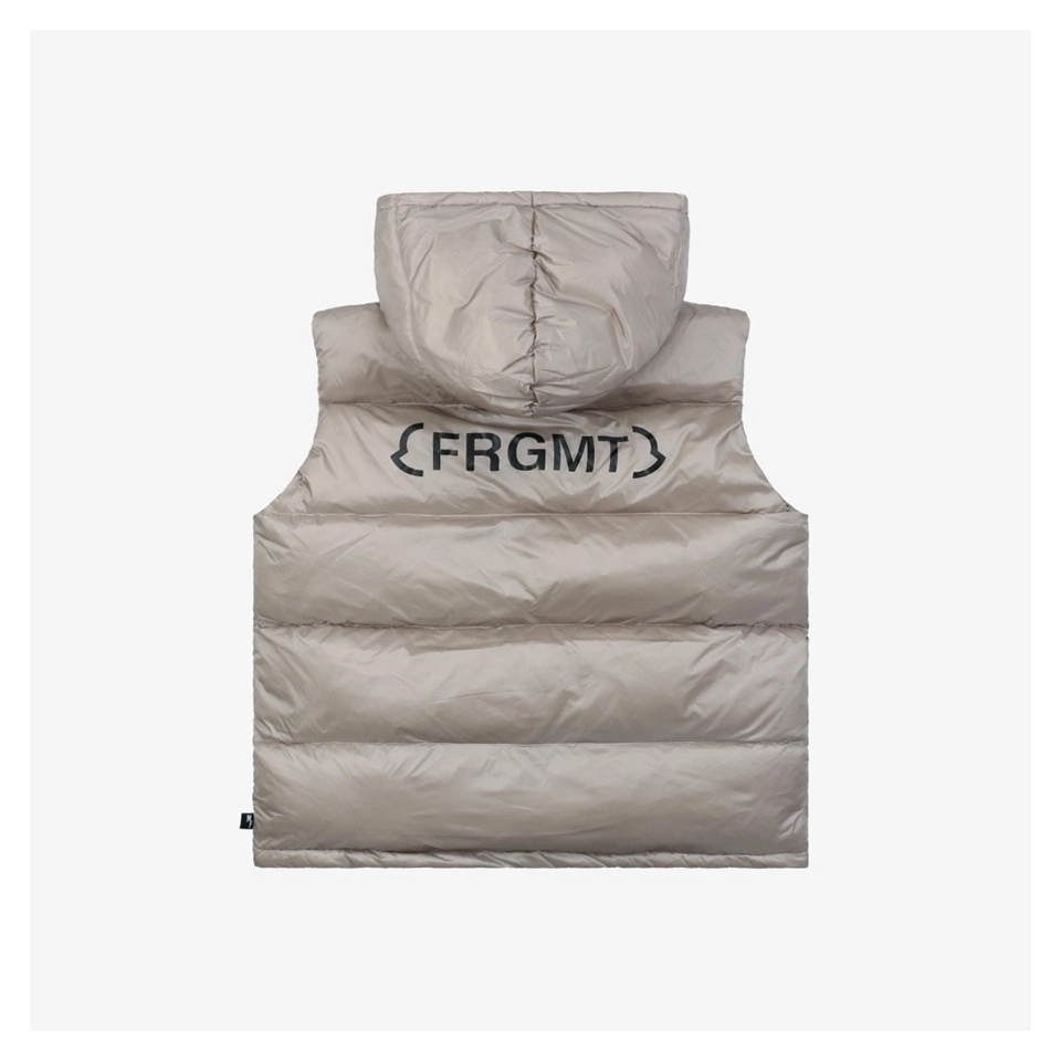 Moncler Webbing Hooded Down Vest – FRGMT by Hiroshi Fujiwara Silver Back view
